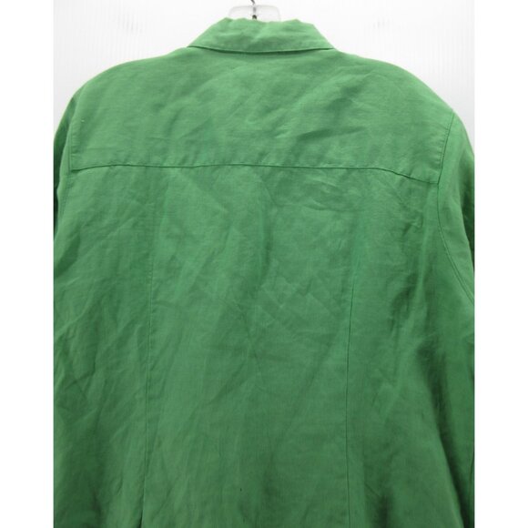 LL Bean Top Large Linen Shirt Button Up Woven Summer Resortwear * - Picture 7 of 12
